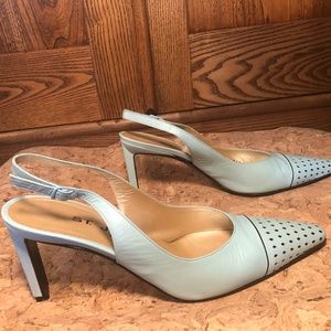 St. John light blue sling back pumps 8
